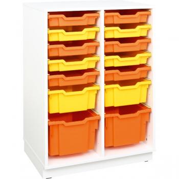 Quadro - Regal M+ für Kunststoffbehälter, B 70, weiss, zweireihig