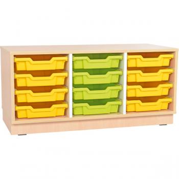 Quadro - Regal S für Kunststoffbehälter, B 104, Ahorn, dreireihig