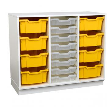 Quadro - Regal M für Kunststoffbehälter, B 104, weiss, dreireihig