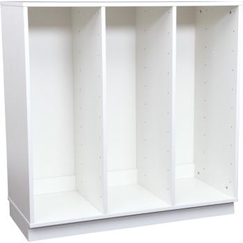 Quadro - Schrank M+ für Kunststoffbehälter, B 104, weiss, dreireihig