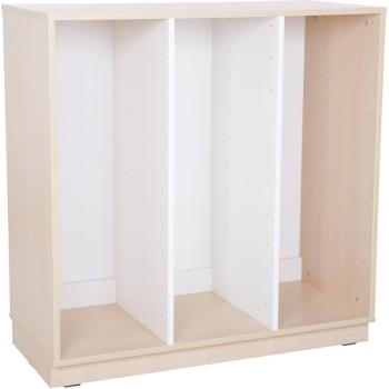 Quadro - Regal M+ für Kunststoffbehälter, B 104, Ahorn, dreireihig