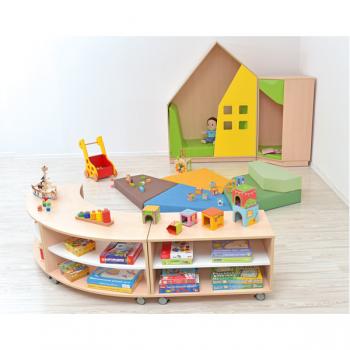 Quadro - Achtelkreis-Schrank S - auf Rollen