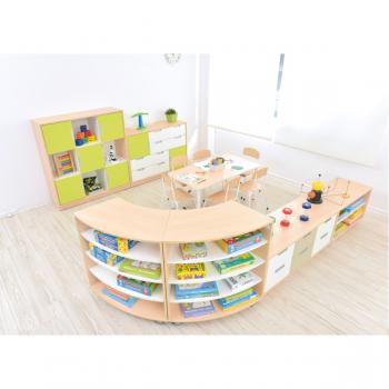 Quadro - Achtelkreis-Schrank M - auf Rollen