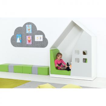 Quadro - Häuschen, weiss, grau