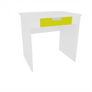 Schreibtisch Quadro mit breiter Schublade, weiss - limone