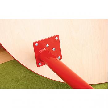 Tisch Bambino rund mit roten Kanten und Höhenverstellung H 40-58