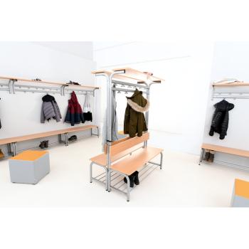 Metallgarderobe mit Höhenverstellung