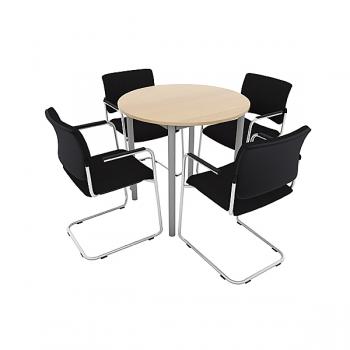 EXPO Konferenztisch, rund, TH 76 - Ahorn