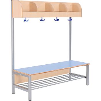 Garderobe Flexi 4 mit Gestell, Sitzhöhe: 26 cm, Fachbreite 28 cm, hellblau