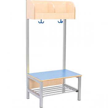 Garderobe Flexi 2 mit Gestell, Fachbreite: 28 cm, Sitzhöhe: 35 cm, hellblau
