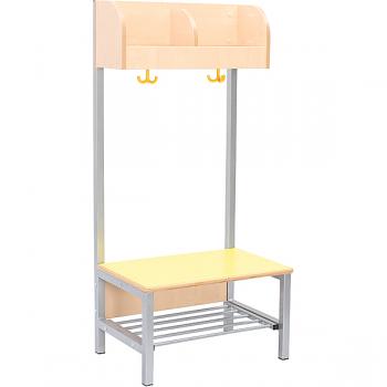 Garderobe Flexi 2 mit Gestell, Fachbreite: 28 cm, Sitzhöhe: 26 cm, gelb