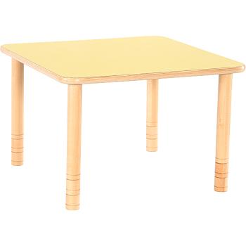 Quadratischer Tisch Flexi, höhenverstellbar 40-58 cm, gelb