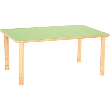 Rechteckiger Tisch Flexi, höhenverstellbar 40-58 cm, grün