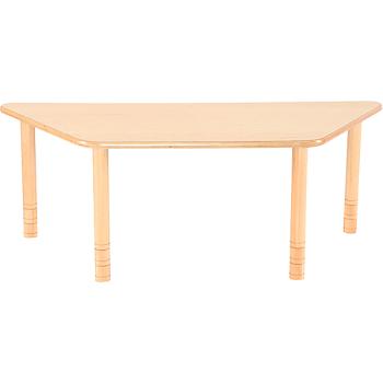 Trapezförmiger Tisch Flexi, höhenverstellbar 40-58 cm, Buche