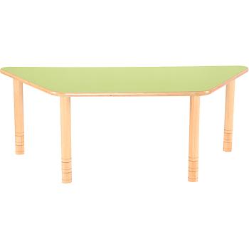 Trapezförmiger Tisch Flexi, höhenverstellbar 40-58 cm, grün