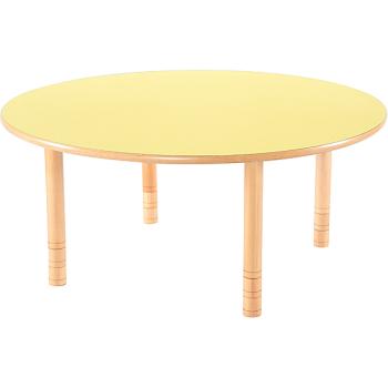 Runder Tisch Flexi, Ø 120 cm, höhenverstellbar 40-58 cm, gelb