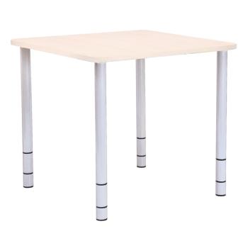 Tisch Bambino quadratisch mit Ahorn-Kanten und Höhenverstellung H 40-58