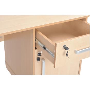 Flexi Schreibtisch, Schrank rechts, Birke