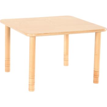 Quadratischer Tisch Flexi, Höhenverstellbar 58-76 cm - Buche