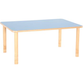 Rechteckiger Tisch Flexi, Höhenverstellbar 58-76 cm - blau