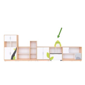 Quadro - Flora, Schrank M mit grossem Rollbehälter - Ahorn