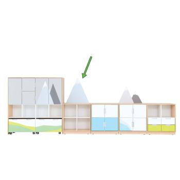 Quadro - Alpenblick, Regal M mit Applikation - Ahorn