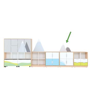 Quadro - Alpenblick, Schrank M mit Mittelwand und Applikation - Ahorn