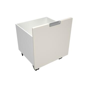 Quadro - Rollbehälter schmal, B 34 - hellelfenbein