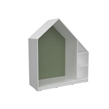 Quadro - Häuschen mit 2 Einlegeböden, weiss - dunkeloliv