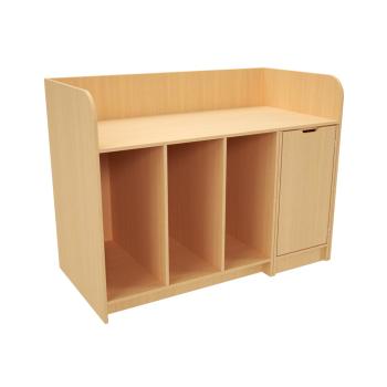 Grosse Wickelkommode B 150 mit Treppe, Birke