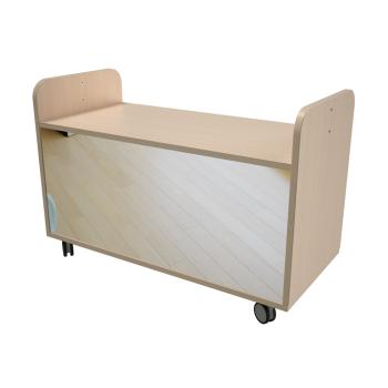 Quadro Mobiles Regal S, Acrylspiegel als Rückwand, Ahorn