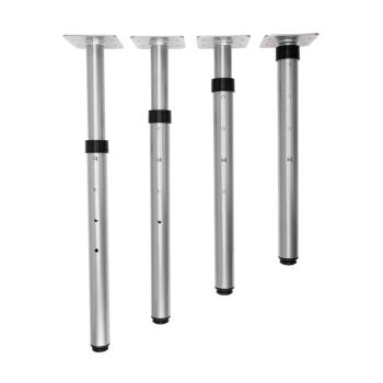 Flexi Metallbeine rund, hvstb., 4 Stck., alufarben, hvstb. TH 58-76 cm