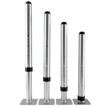 Flexi Metallbeine rund, hvstb., 4 Stck., alufarben, hvstb. TH 58-76 cm
