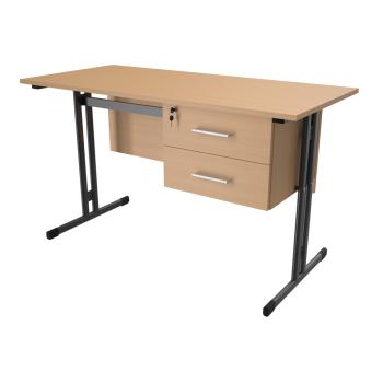 Lehrerschreibtisch IN-R - anthrazit - Buche