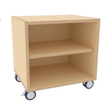 Echtholz Regal S, B 47 cm, auf Rollen