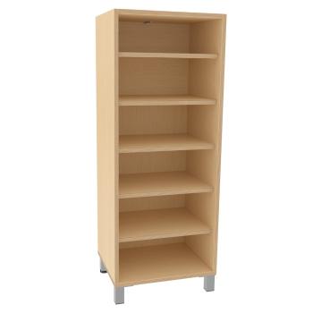 Echtholz Regal L, 5 Einlegeböden, B 47 cm, auf Beinen