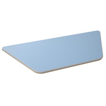 Flexi Tischplatte trapezförmig, 120 x 60 x 70 x 60 cm - HPL hellblau