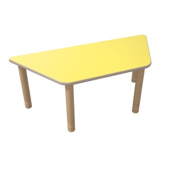 Flexi Trapezförmiger Tisch, 120 x 60 x 70 x 60, hvstb. 40-58 cm, HPL gelb
