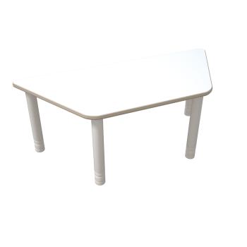 Flexi Trapezförmiger Tisch, 120 x 60 x 70 x 60, hvstb. 40-58 cm, HPL weiss