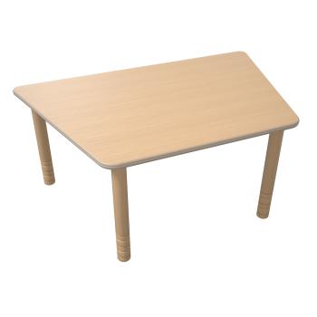 Flexi Trapezförmiger Tisch, 120 x 80 x 80 x 80, hvstb. 58-76 cm, HPL Buche
