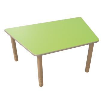 Flexi Trapezförmiger Tisch, 120 x 80 x 80 x 80, hvstb. 58-76 cm, HPL grün