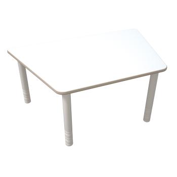 Flexi Trapezförmiger Tisch, 120 x 80 x 80 x 80, hvstb. 58-76 cm, HPL weiss