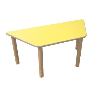 Flexi Trapezförmiger Tisch, 120 x 60 x 70 x 60, hvstb. 58-76 cm, HPL gelb