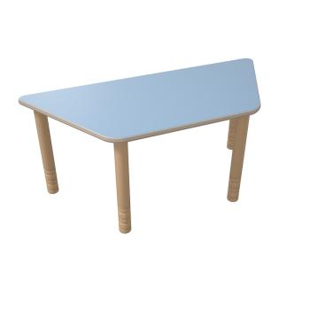 Flexi Trapezförmiger Tisch, 120 x 60 x 70 x 60, hvstb. 58-76 cm, HPL hellblau