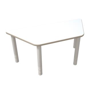 Flexi Trapezförmiger Tisch, 120 x 60 x 70 x 60, hvstb. 58-76 cm, HPL weiss