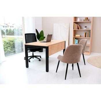 OPTO Schreibtisch 140, Beine schwarz, Ahorn E