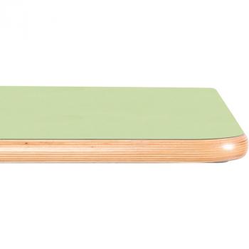 MILA Tisch 3 HPL, halbrund, Diagonale 140, Tischhöhe 58 cm - HPL grün