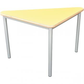 MILA Tisch 3 HPL, dreieckig, Seite 80 cm, Tischhöhe 58 cm - HPL gelb