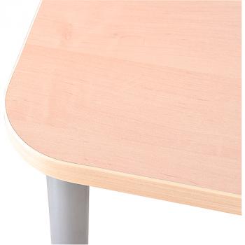 MILA Tisch 2, trapezförmig, Seite 120 cm, Tischhöhe 53 cm - Birke