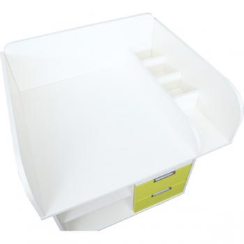 Wickelkommode Quadro, weiss, Fronten limone-weiss